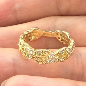 Sam&Co 18K gold plated CZ sterling silver ring